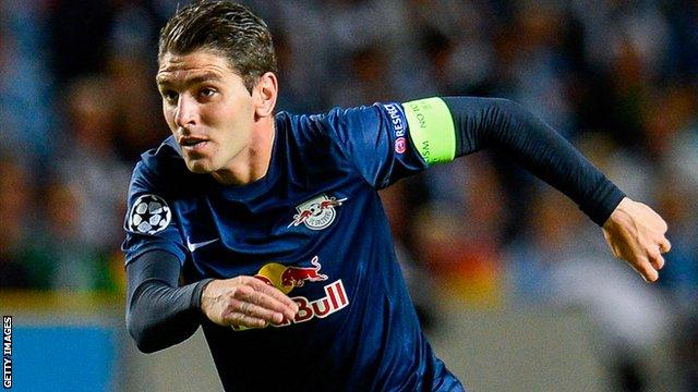 Salzburg's Spanish striker Jonathan Soriano