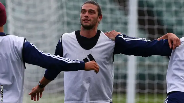 Andy Carroll in training for West Ham