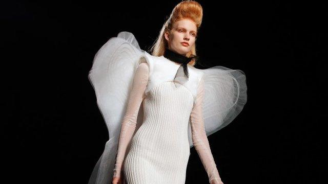 A model in Jean Paul Gaultier's 2014 winter collection