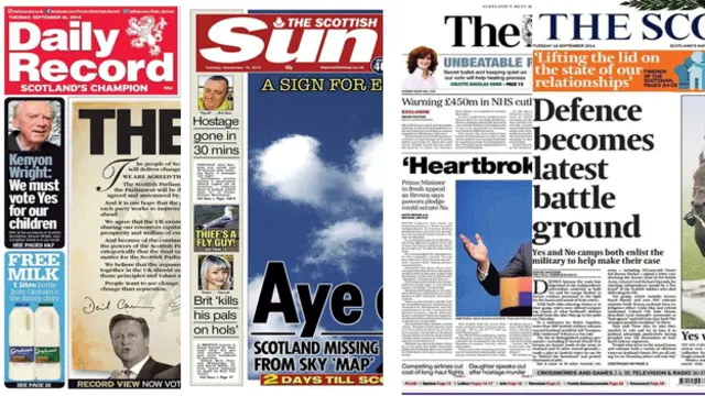 Front pages 16 September