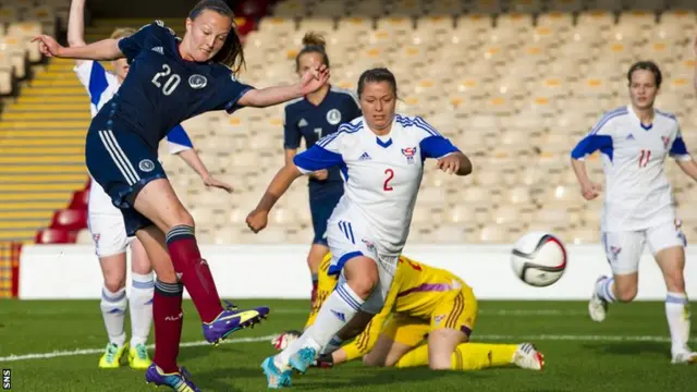 Caroline Weir nets for Scotland against the Faroe Islands at Fir Park