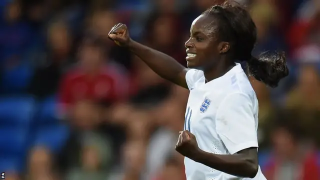 Eniola Aluko of England celebrates