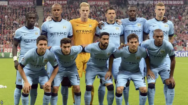 Manchester City line up against Bayern Munich