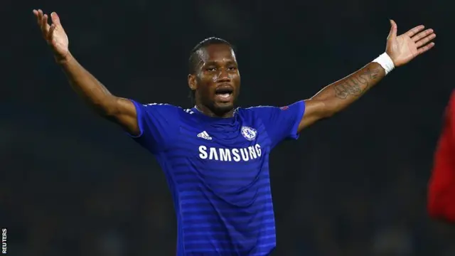 Chelsea's Didier Drogba reacts during the match against Schalke