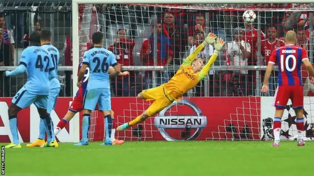 Joe Hart is beaten by Boateng's strike