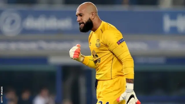 Tim Howard in goal for Everton