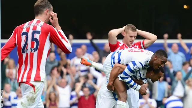 Steven Caulker celebrates his equaliser against Stoke