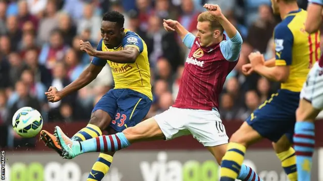 Andreas Weimann closes down Danny Welbeck