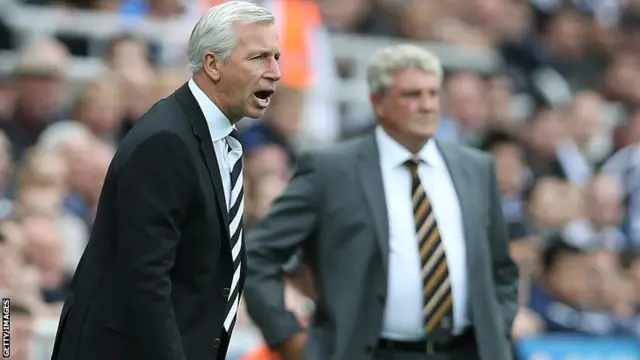 Newcastle's Alan Pardew and Hull boss Steve Bruce