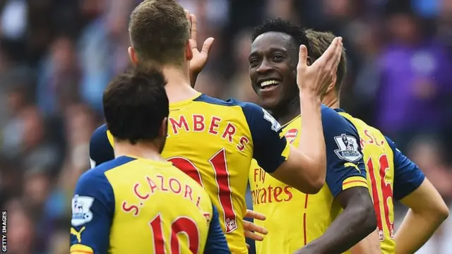 Danny Welbeck celebrates his goal for Arsenal