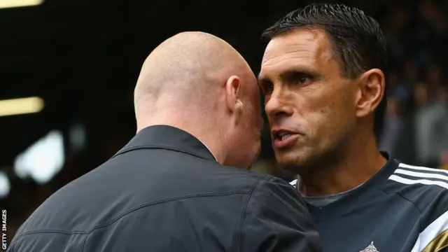 Burnley boss Sean Dyche and Sunderland's Gus Poyet speak at full-time