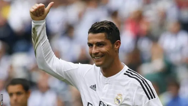 Real Madrid forward Cristiano Ronaldo celebrates his hat-trick