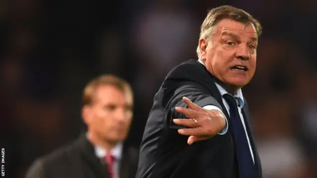 West Ham manager Sam Allardyce directs from the touchline