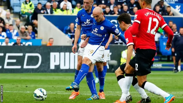 Esteban Cambiasso scores for Leicester City