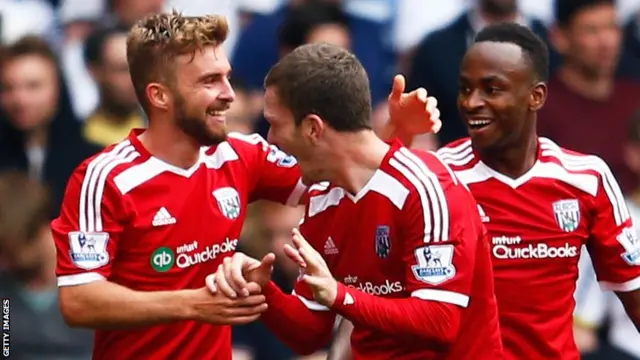 James Morrison celebrates his goal for West Brom