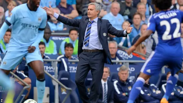 Chelsea manager Jose Mourinho directs from the touchline