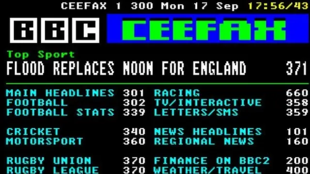 Ceefax sport pages