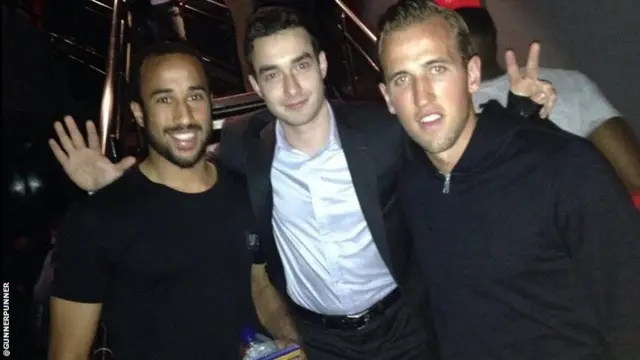 Arsenal fan with Harry Kane and Andros Townsend