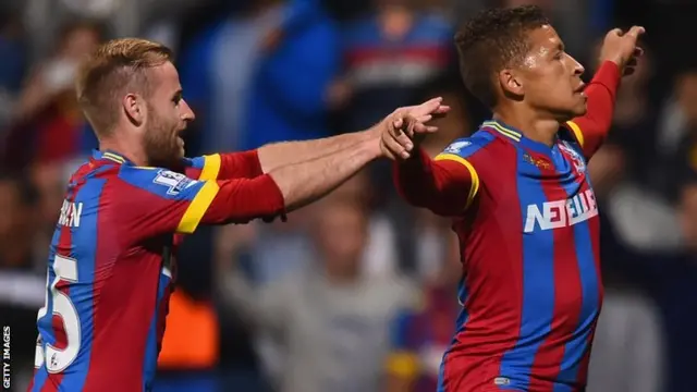 Dwight Gayle celebrates his goal for Crystal Palace