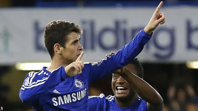 Oscar puts Chelsea 2-1 up against Bolton