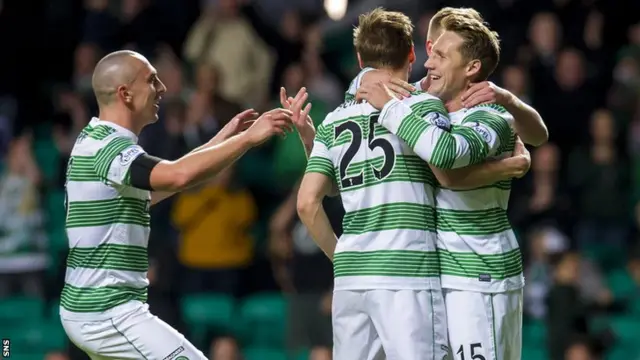 Celtic players celebrating