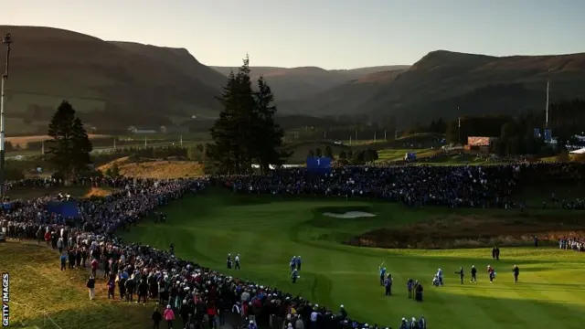 Europe play down the first fairway