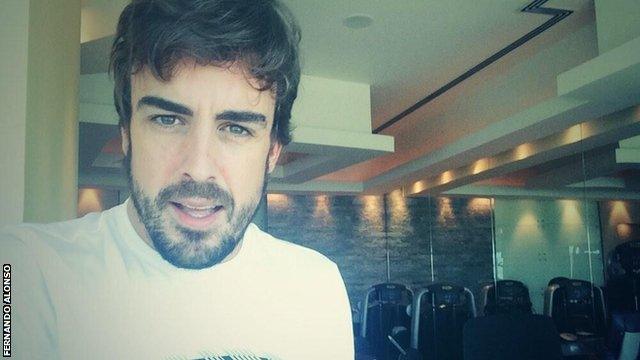 Fernando Alonso at the gym preparing for the Japanese Gradn Prix