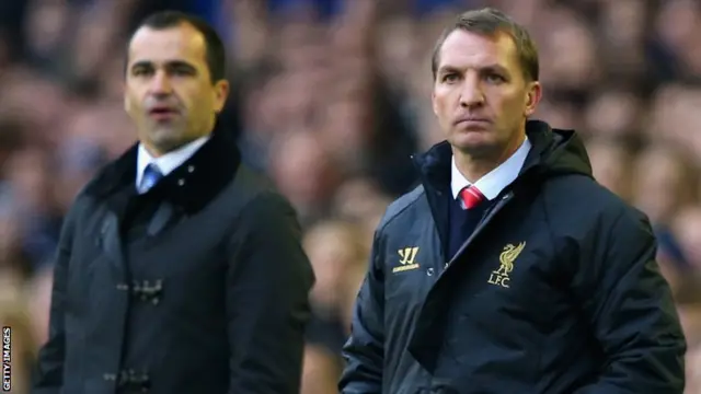 Liverpool manager Brendan Rodgers (right) and Everton counterpart Roberto Martinez