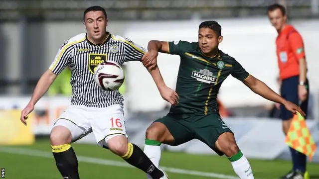 Callum Ball and Emilio Izaguirre contest possession early in the match.