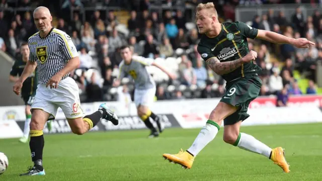 Celtic striker John Guidetti scores to restore his side's lead at St Mirren