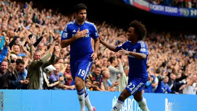 Diego Costa celebrates