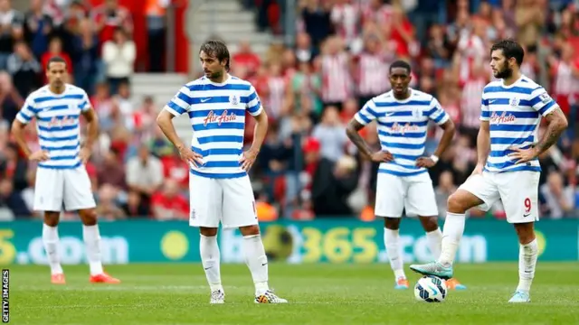 QPR players show disappointment after conceding