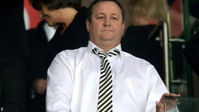 Newcastle United owner Mike Ashley watches the Stoke match