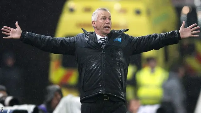 Newcastle United manager Alan Pardew directs from the touchline