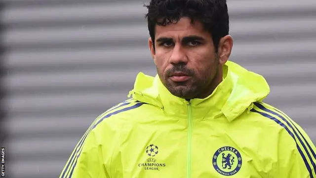 Chelsea striker Diego Costa in training for the Champions League