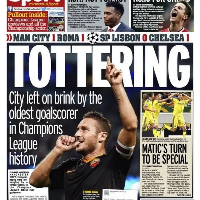 Daily Mirror back page