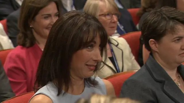 Samantha Cameron watching her husband