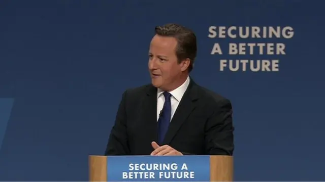 David Cameron addressing the conference