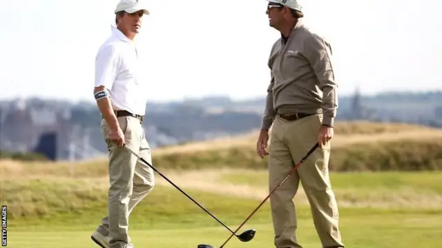 Hugh Grant (left) with Huey Leiws