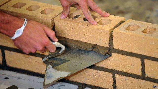 Trainee bricklayer on National Apprenticeship Scheme