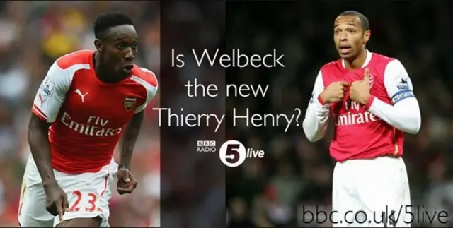 Danny Welbeck and Thierry Henry comparison graphic