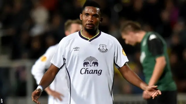 Samuel Eto'o shows his disappointment