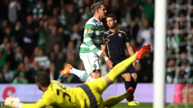 Kris Commons opens the scoring for Celtic