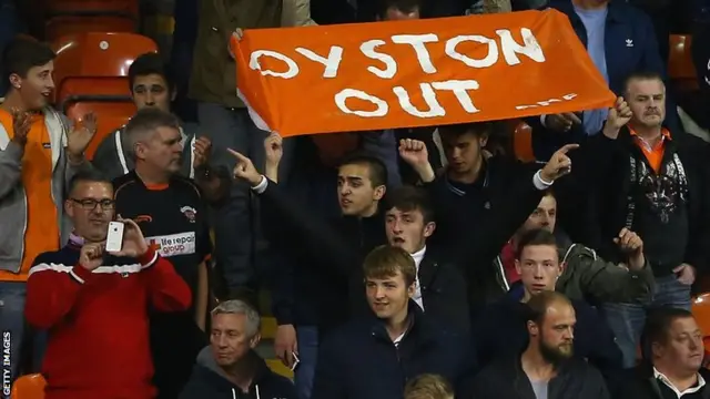 Blackpool fans protest against Oyston