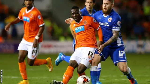 Blackpool striker Francois Zoko