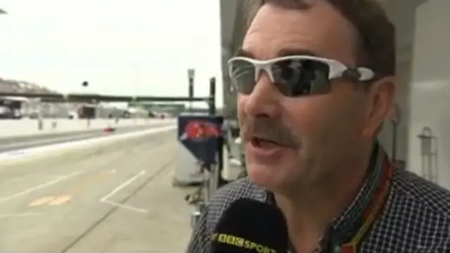 Nigel Mansell during an interview on BBC TV