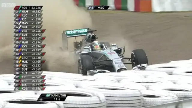 Lewis Hamilton hits wall