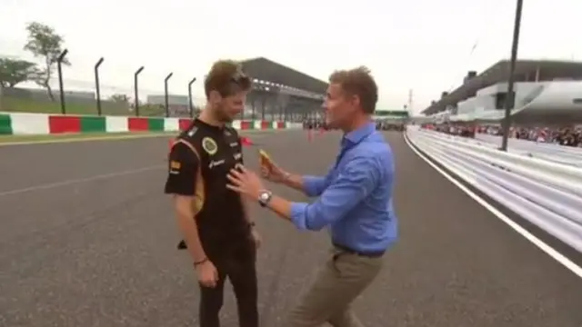 Romain Grosjean and David Coulthard