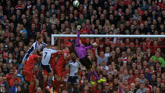 Simon Mignolet punches clear