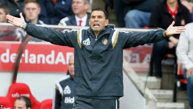 Sunderland manager Gus Poyet at the Stoke game